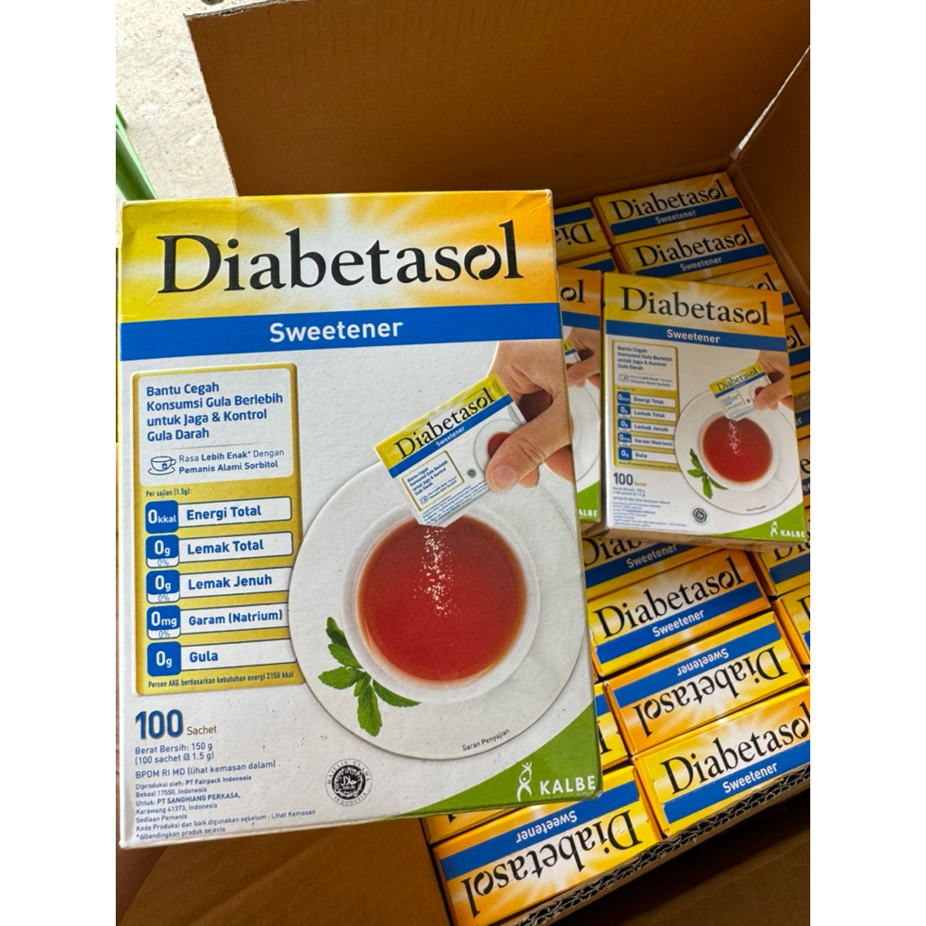 

DIABETASOL SWEETENER 100’s GULA RENDAH KALORI EXP AGUSTUS 2026