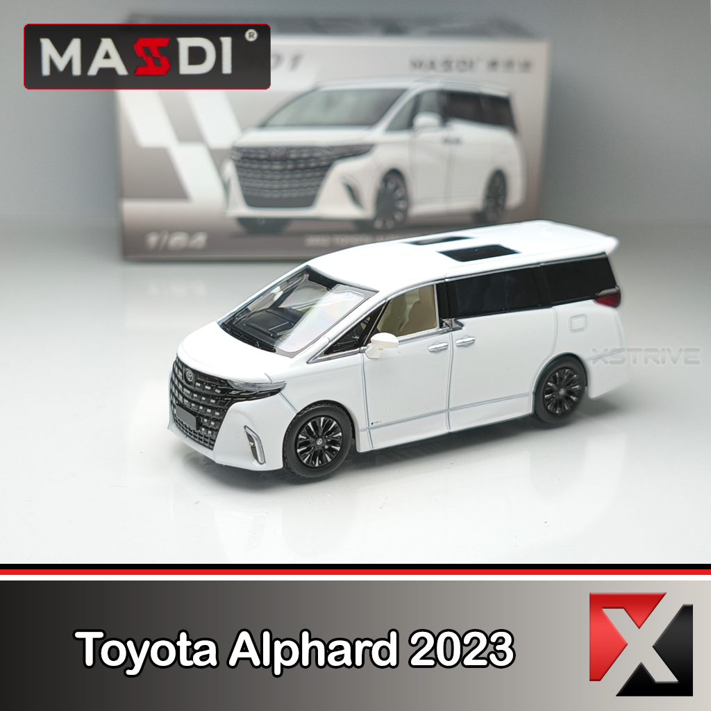 Masdi 1:64 2023 Toyota Alphard White Rollng Wheel