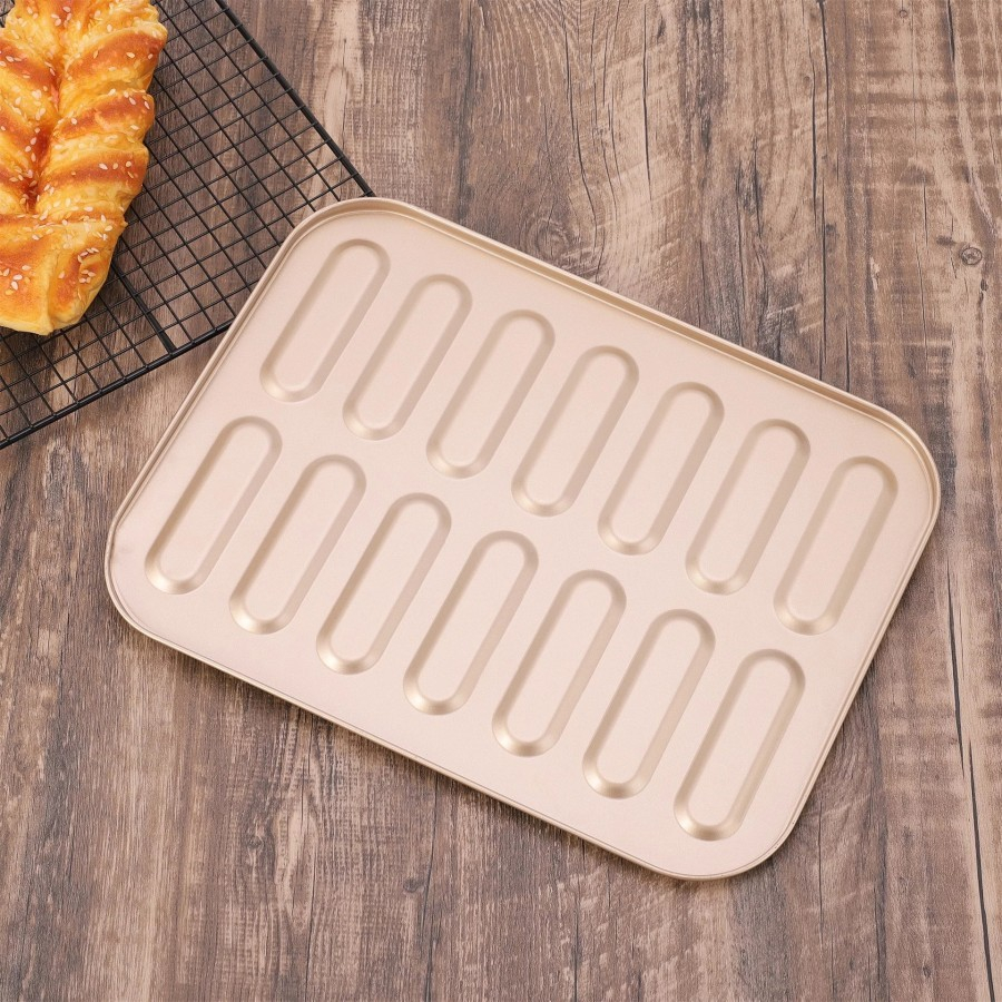 Bake Pan Eclair 35.5 x 26.5cm | Loyang Kue untuk Eclair/ Lidah Kucing Tray | Rosegold | Carbon Steel