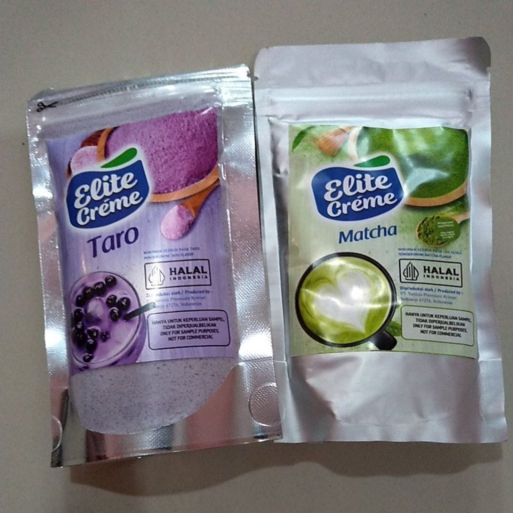 

PROMO MINUMAN BUBUK TARO DAN MATCHA 123GR ELITE CREAM HALAL