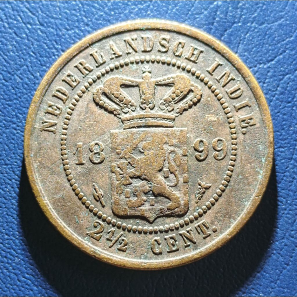 Koin Kuno Nederlands indie 2½ Cen Tahun 1899