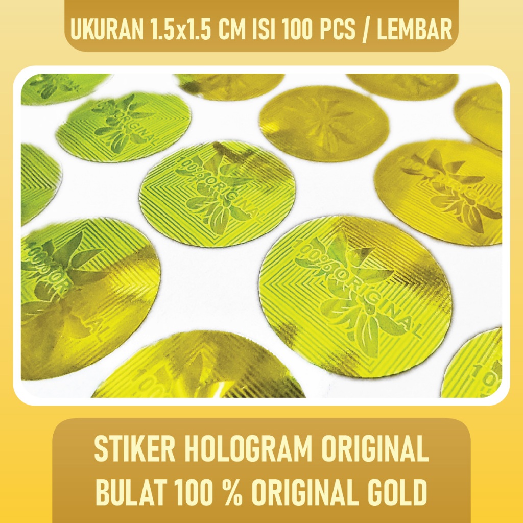 

Stiker Hologram Original BULAT 100 % ORIGINAL _ 1,5x1,5 cm_ GOLD