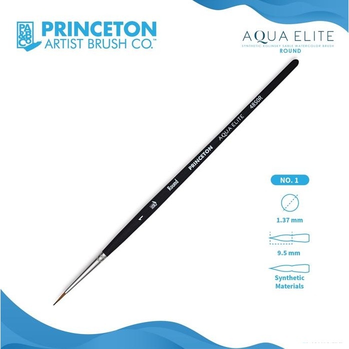 

Princeton Aqua Elite Round Synthetic Watercolor Brush Short Handle - NO. 1 4850R