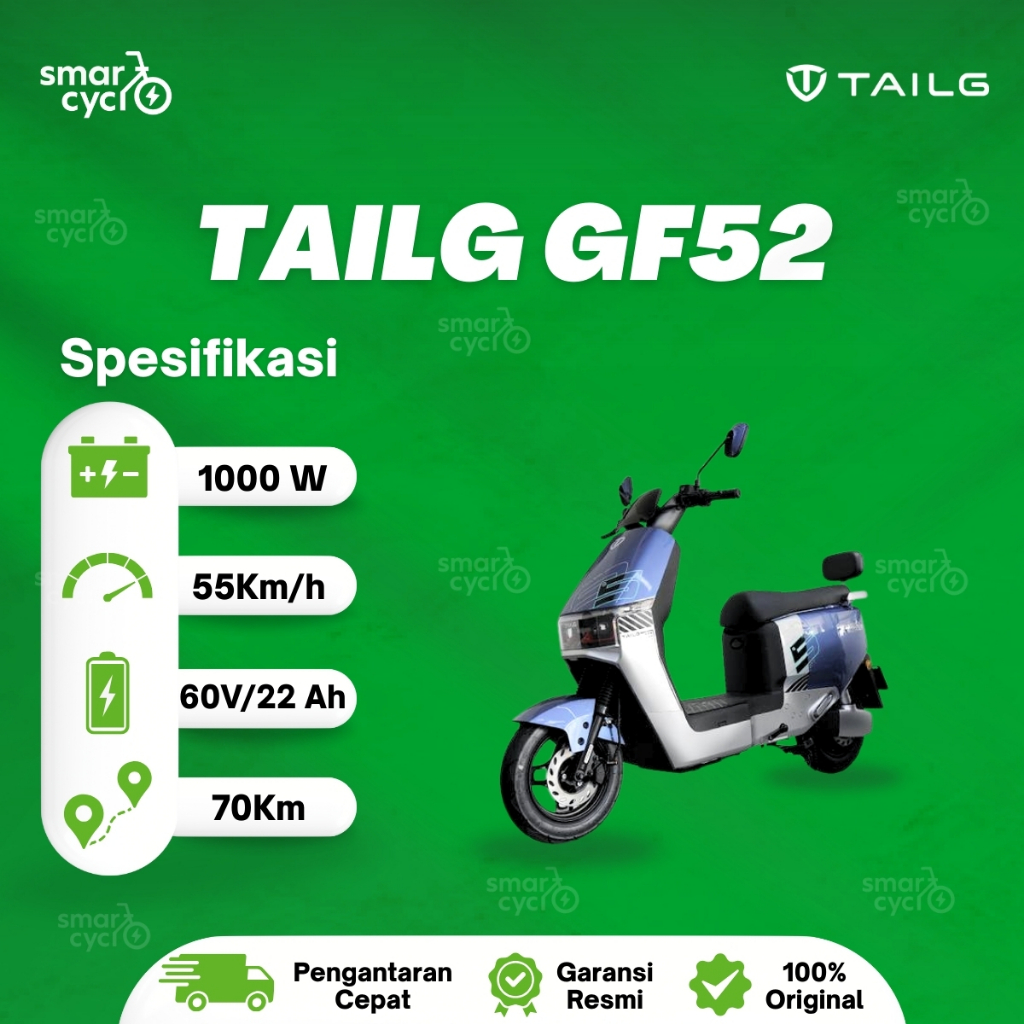 TAILG Sepeda listrik GF52 60v/22Ah 1000 Watt