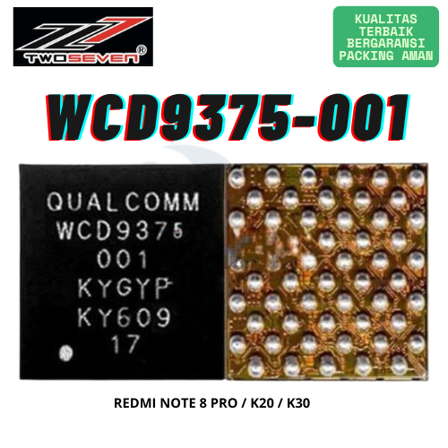 Ic Audio Redmi Note 8 Pro / K20 / K30 / Wcd9375-001 Kualitas Terbaik
