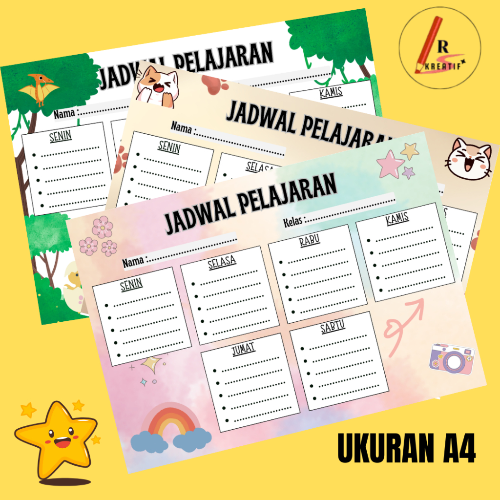 

JADWAL PELAJARAN UKURAN A4