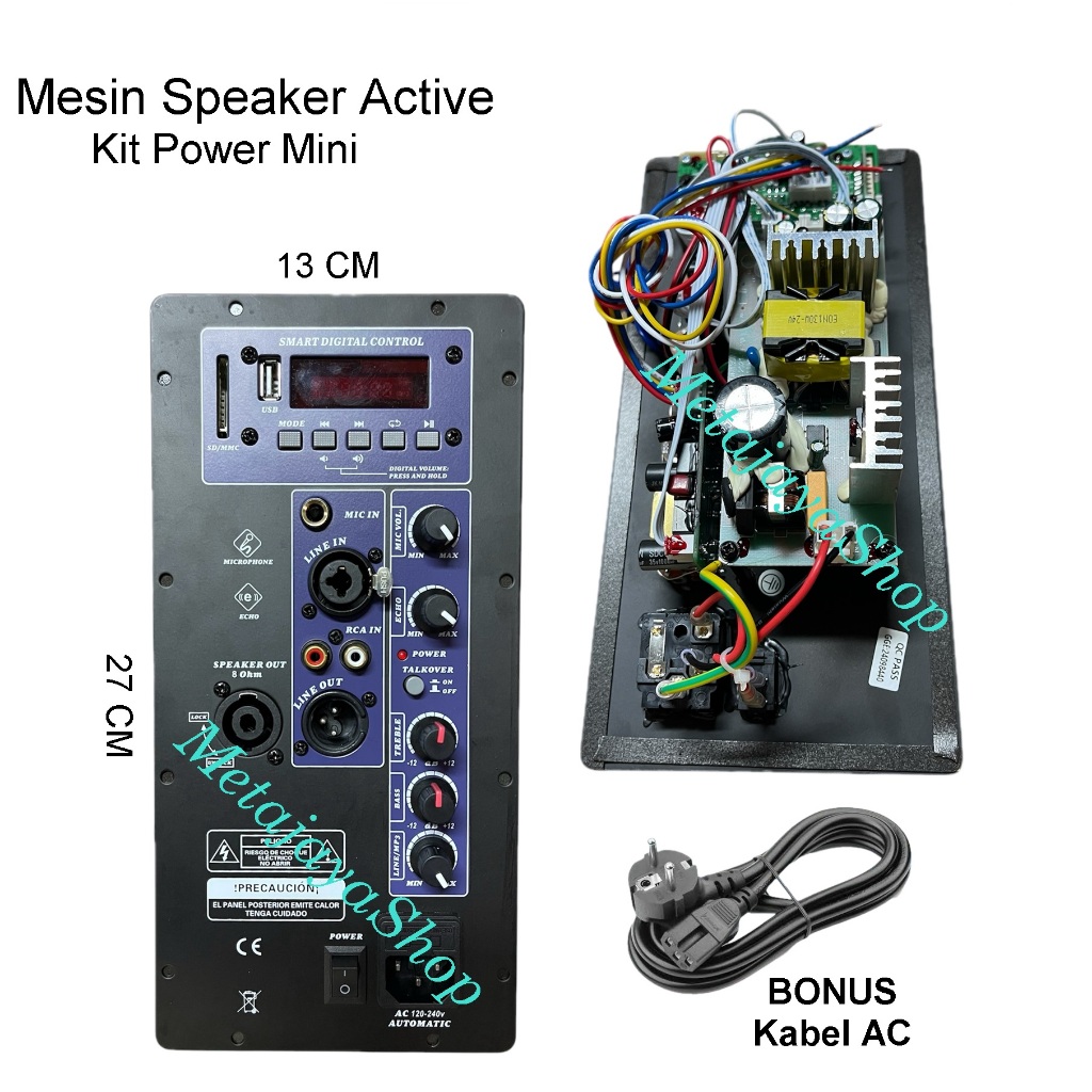 Kit Power Mesin Speaker Active Mini 10" 13X27 CM Bluetooth , USB