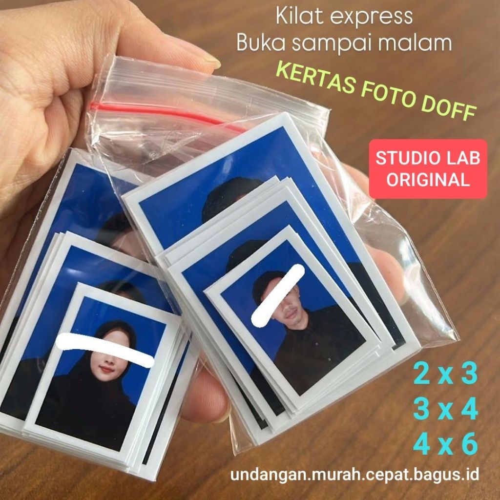(Buka sampai malam) Cetak kilat pasfoto pas foto ori kertas doff studio lab 2x3 3x4 4x6