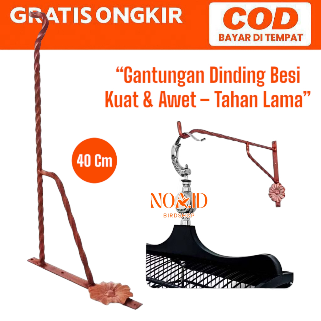 Gantungan Sangkar Burung Besi Tempel Dinding Tembok Gantungan Sangkar Tempel Dinding Besi Kuat Kokoh