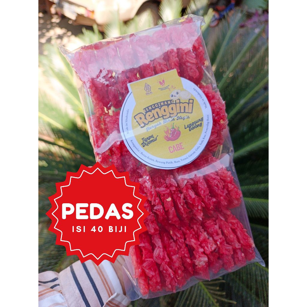 

rengginang renggini pedas cabe asli mentah isi 40 biji