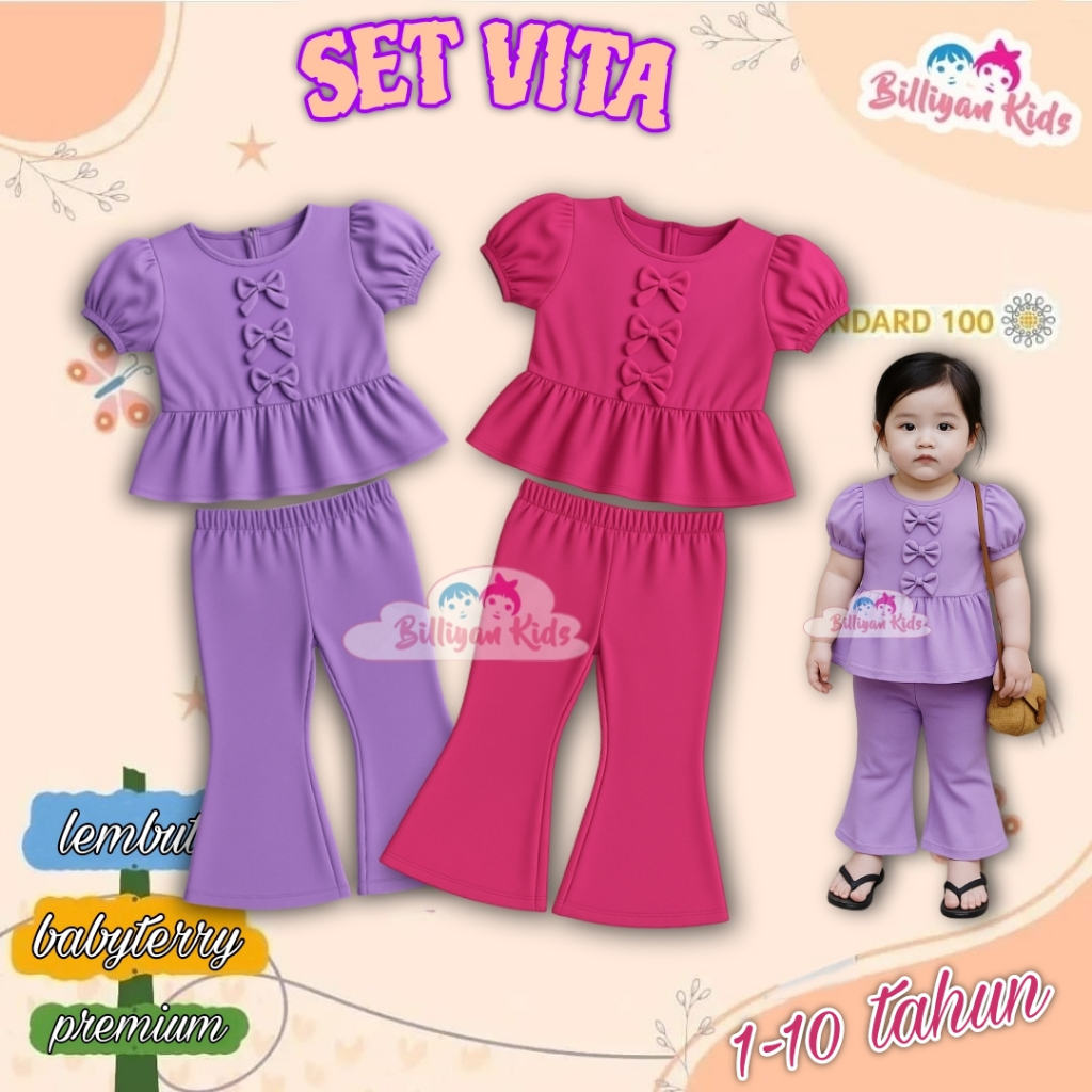 SETELAN ANAK PEREMPUAN CUTBRAY AKSEN VITA USIA 1-10 TAHUN STELAN SET CUTBRAY ANAK PEREMPUAN