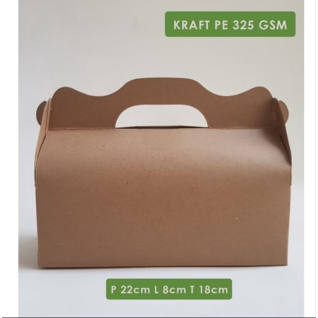

Gable box kraft PE 325gsm / kotak coklat bolu gulung / dus kue / gable box 22x8x18