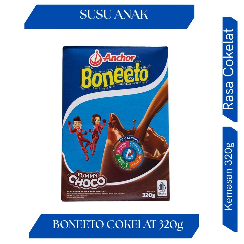 

Ancho Boneeto Susu Bubuk Rasa Cokelat Kemasan 320g, EXP FEBRUARI 2026
