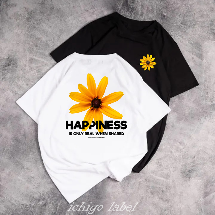 KAOS DISTRO HAPINES FLOWER / KAOS DISTRO PRIA WANITA