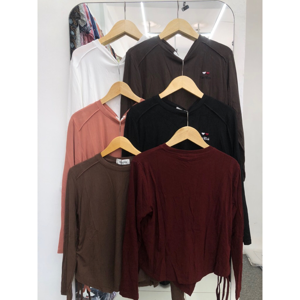 atasan kaos the rich bkk wanita import serut samping