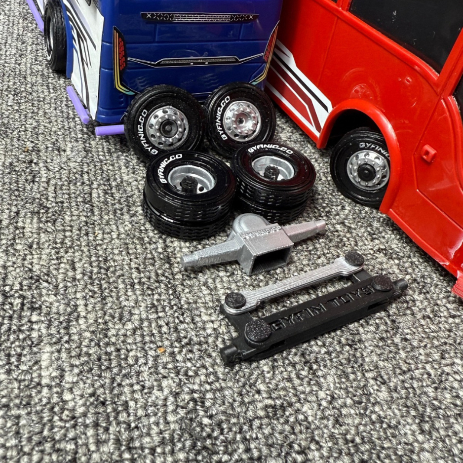 BAN SET TIEROD DAN GARDAN BELAKANG BY. GYFNIC.CO MINIATUR BUS RKC SCALE 1:35