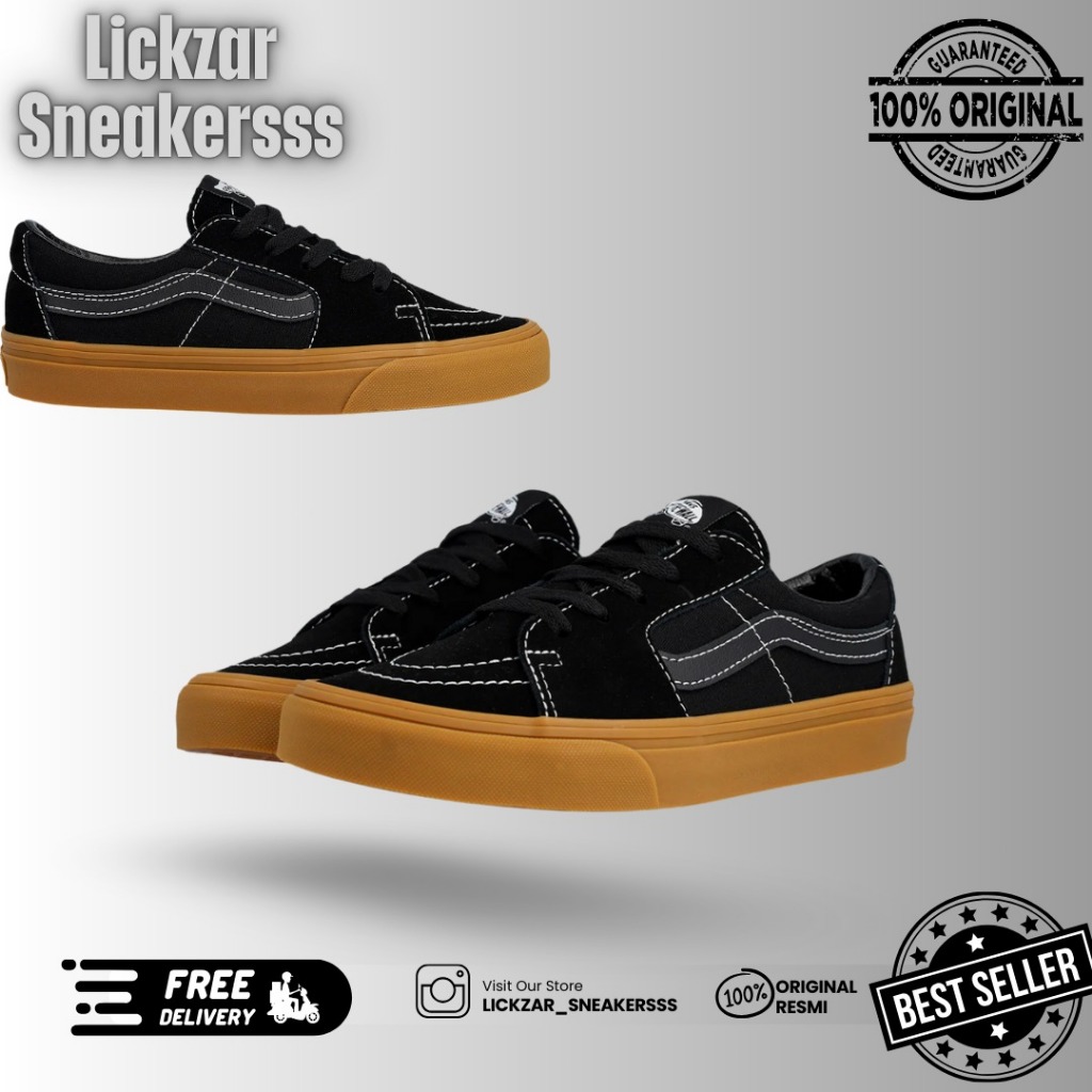 V@ns SK8-Low Black Gum Original Resmi (PT Navya)