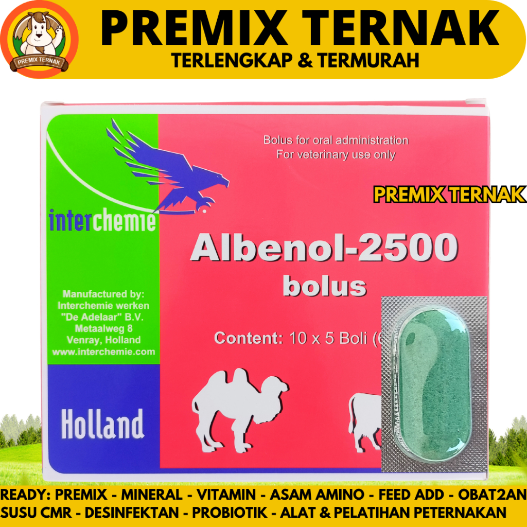 ALBENOL 2500 BOLUS (1 BOLUS) - Obat Cacing Sapi Kerbau Bolus - Obat Cacing Sapi Paling Ampuh