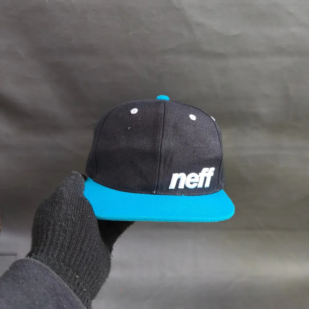 Topi Snapback Unisex Pria Wantia NEFF Visor Biru