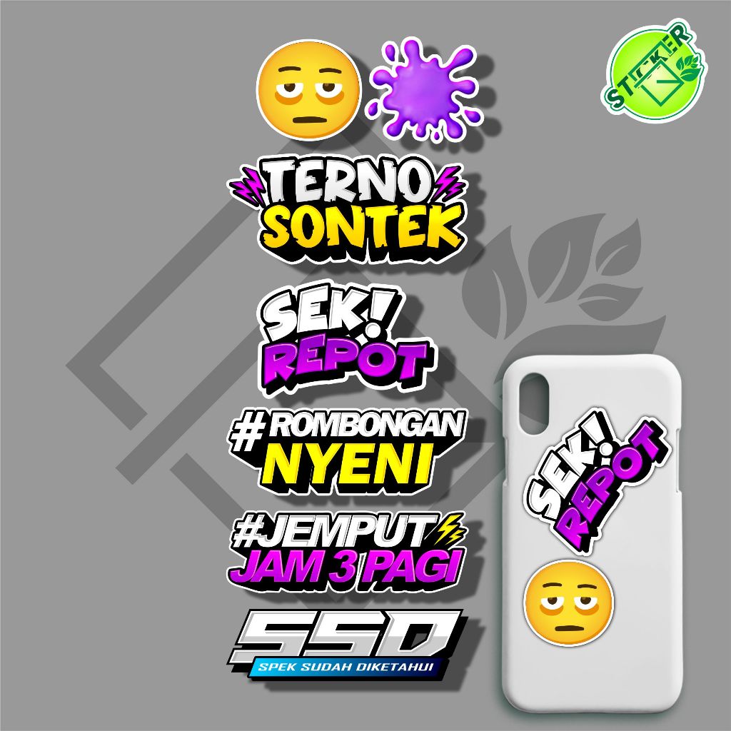 

STIKER PACK ISI 7 TERNO SONTEK SEK REPOT ROMBONGAN NYENI JEMPUT JAM 3 PAGI