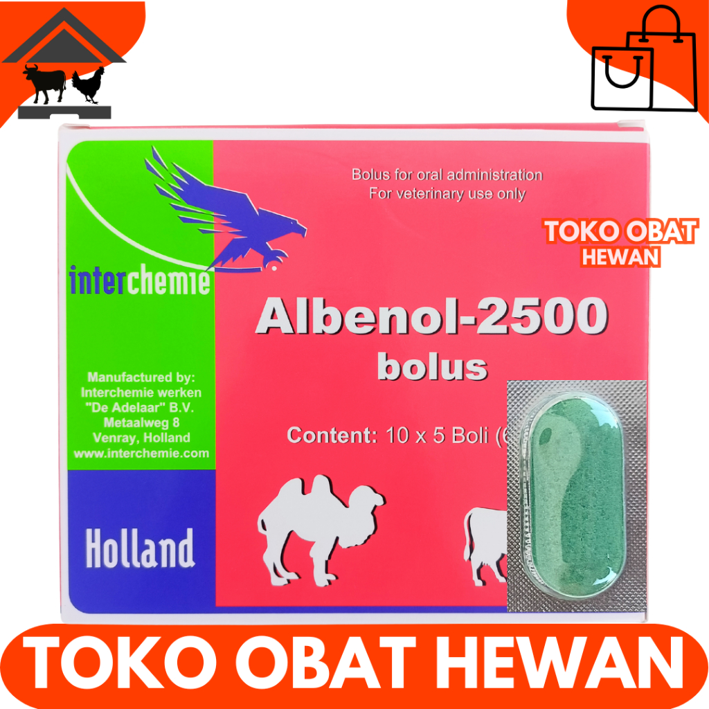 ALBENOL 2500 BOLUS (1 BOLUS) - Obat Cacing Sapi Kerbau Bolus - Obat Cacing Sapi Paling Ampuh