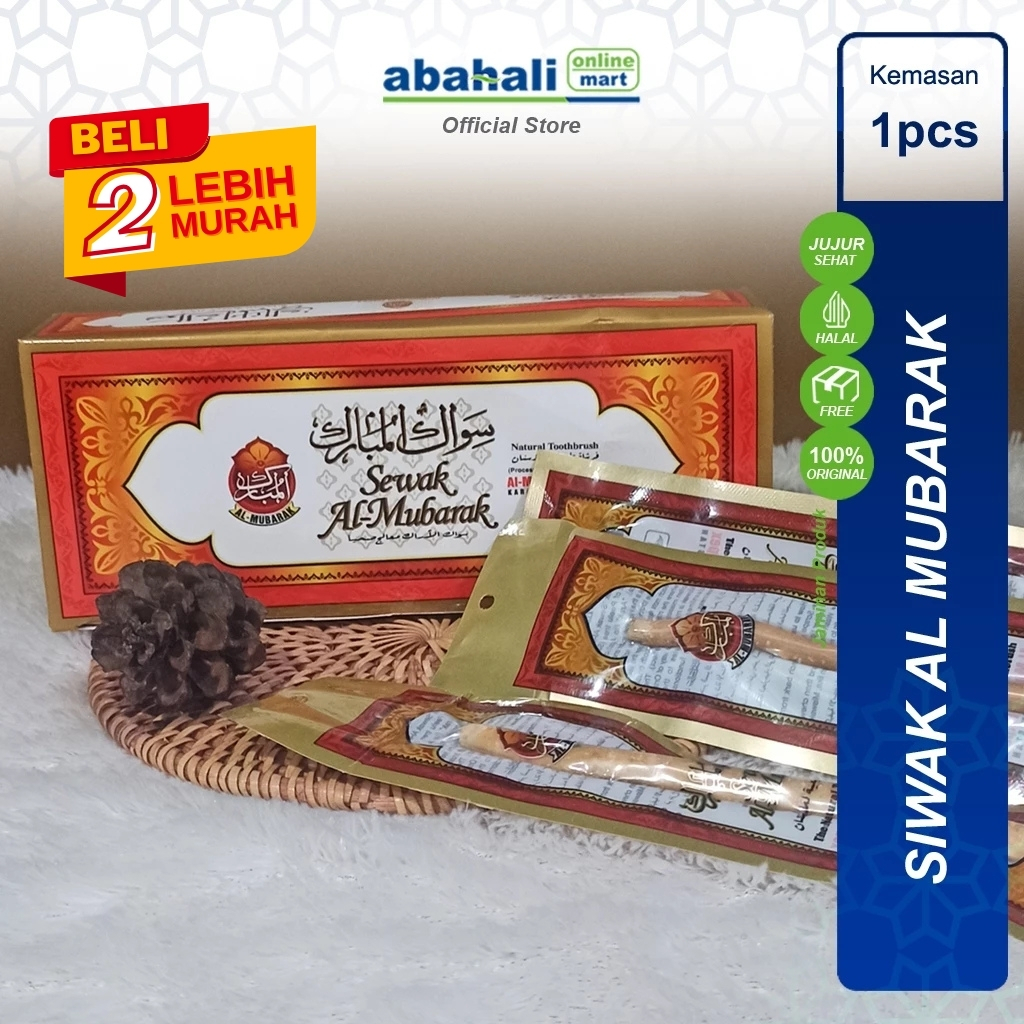 Siwak Al Mubarak & Us Sunnah Miswak Kering Premium Untuk Menjaga Kesehatan Gigi & Mulut