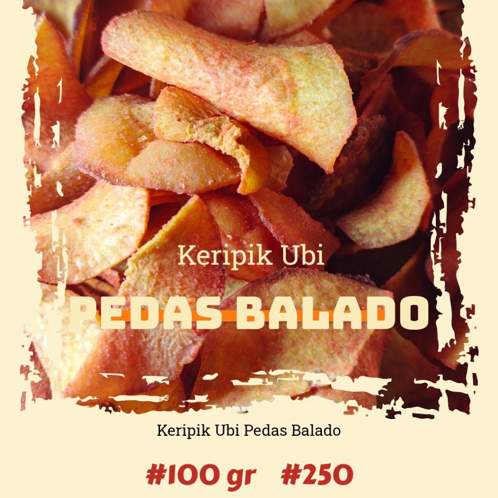 

Keripik Ubi Singkong Pedas Balado isi 100 gram dan 250 gram