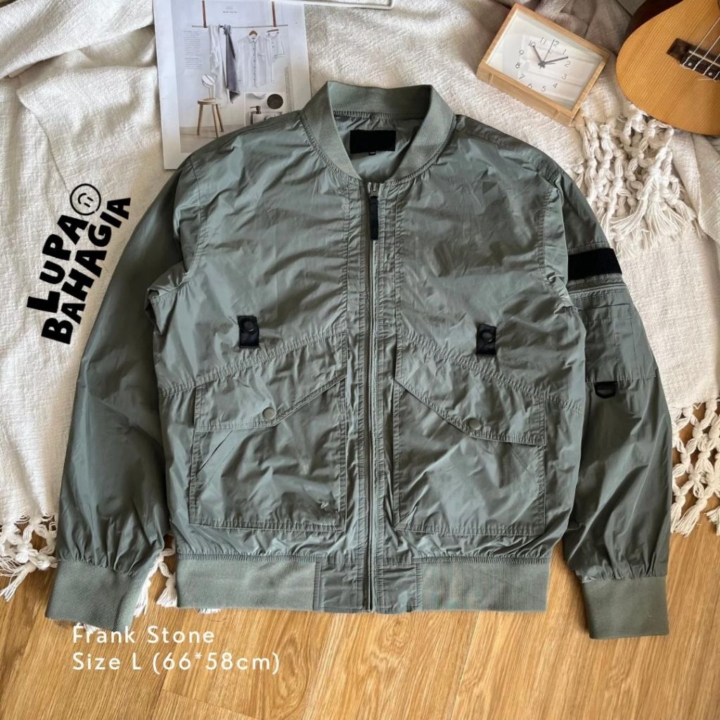 FRANK STONE Army Bomber Jaket size L • 100% Original