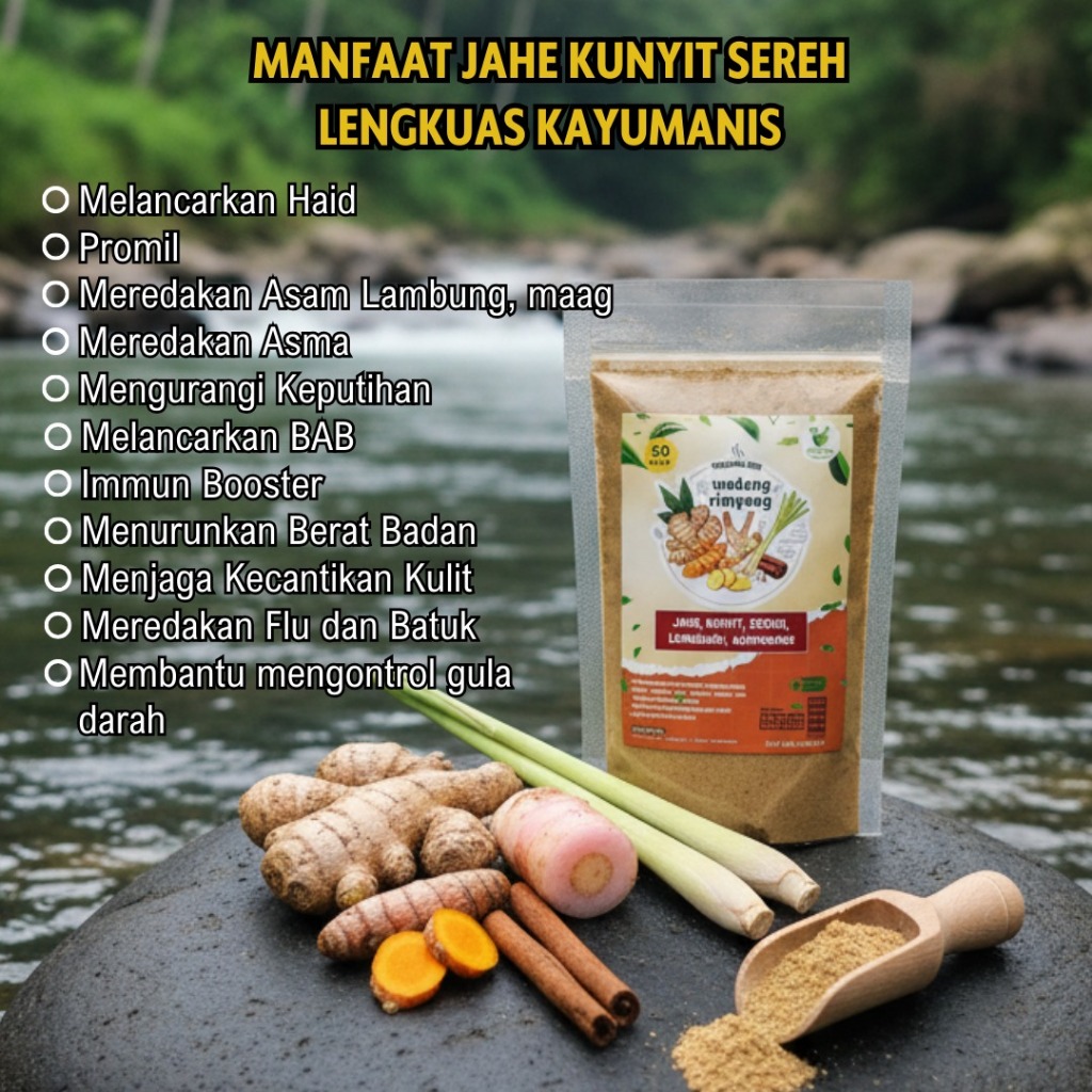 

JSR wedang Rimpang jahe kunyit sereh lengkuas kayu manis 50 gram