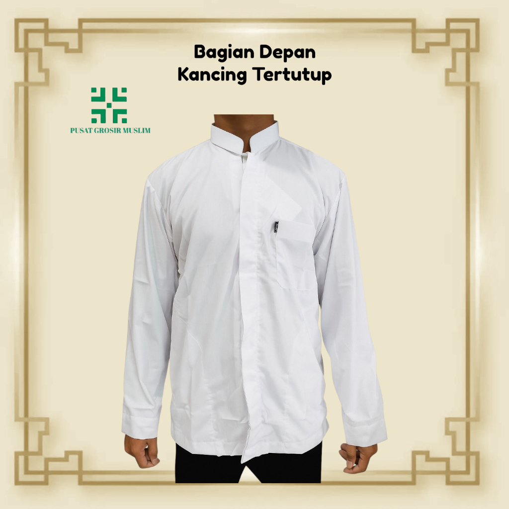 Koko Ammu Sanghai Kantong Samping Baju Koko Ammu Sanghai Kerah Pendek Yamani