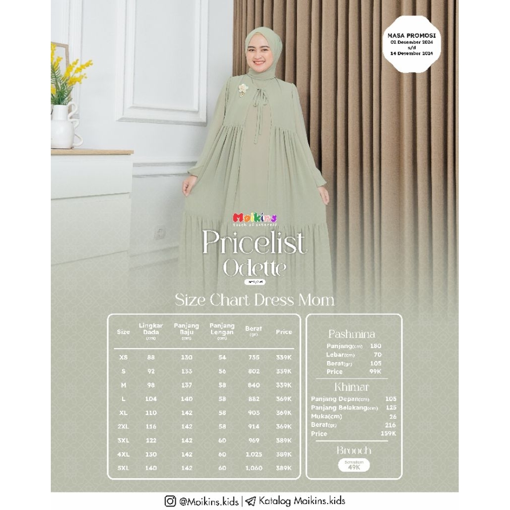 ODETTE PASHMINA & KHIMAR (Mom & Little)