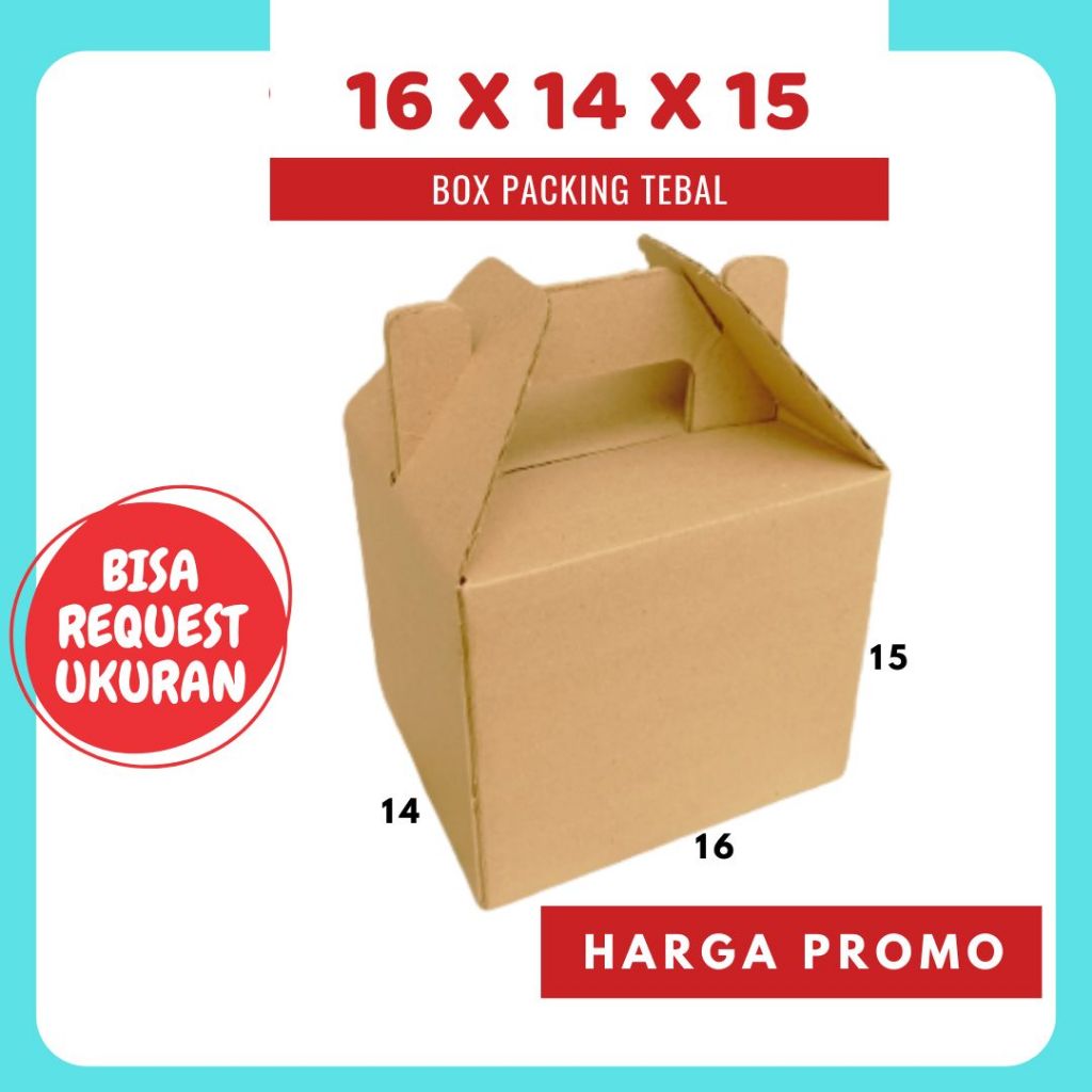 

Kardus Jinjing 16x14x15 DC Gable Box Dus Packing Parcel Kemasan Karton Souvenir Hampers Buah