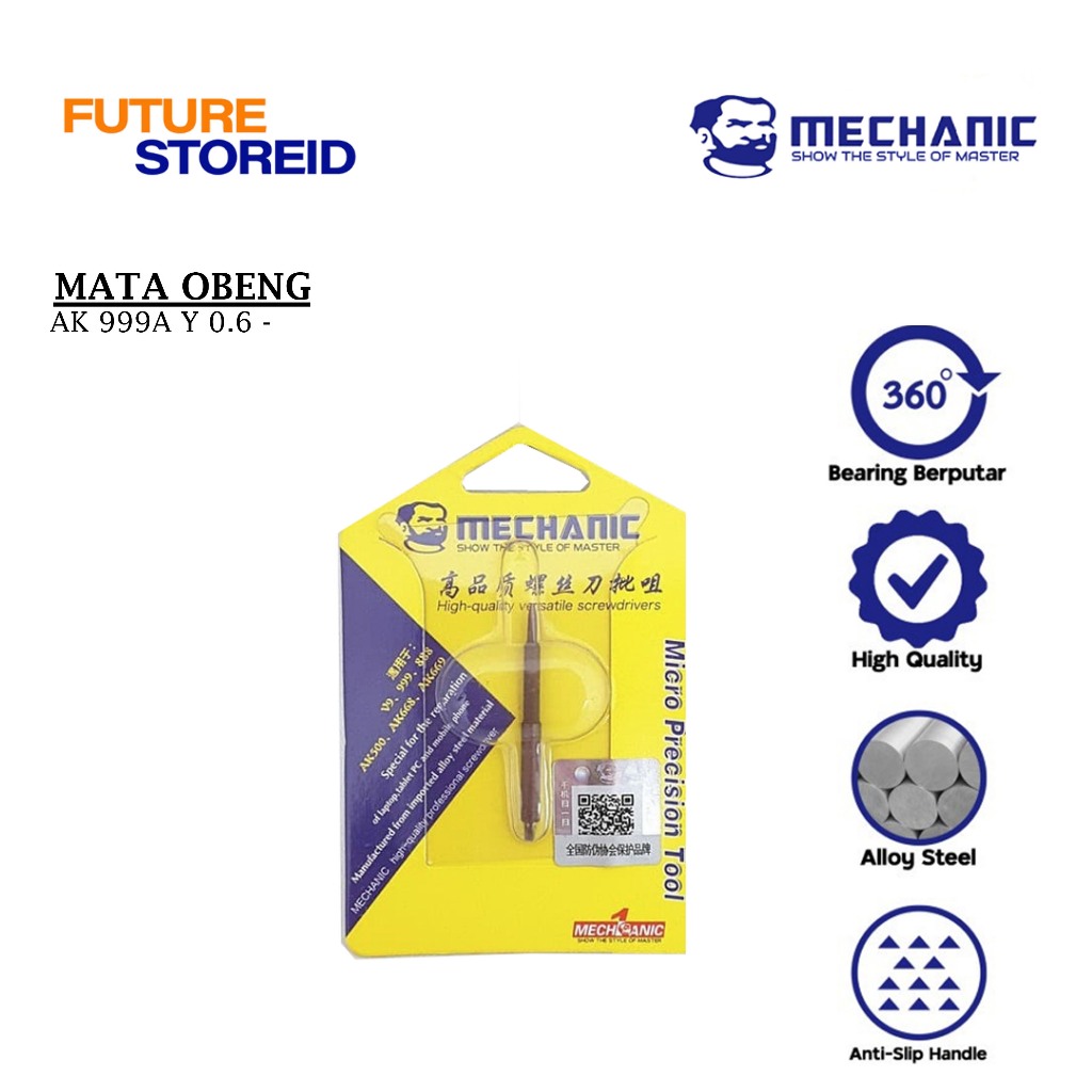 MECHANIC MATA OBENG AK 999A Y 0.6 - SCREWDRIVE MATA OBENG Y 0.6 MECHANIC AK 999A ORIGINAL