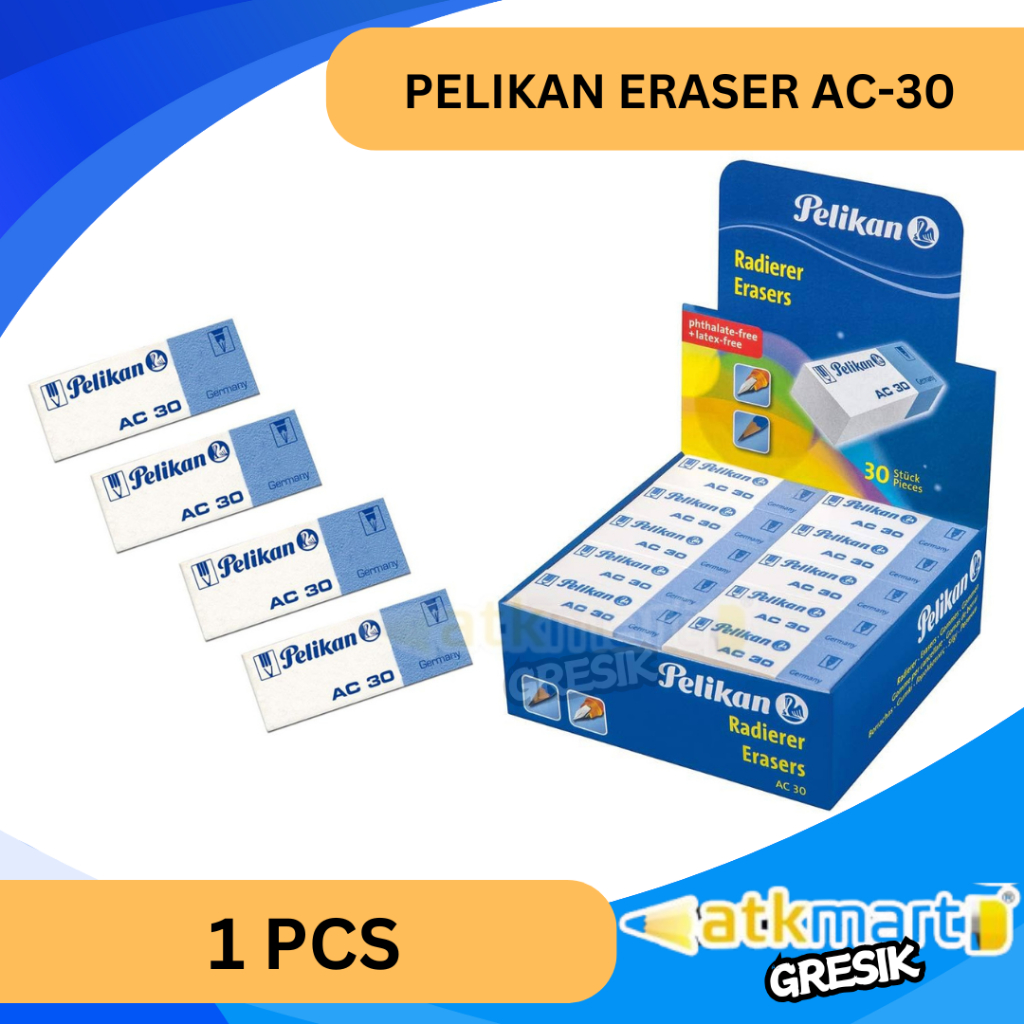 

PELIKAN ERASER AC 30 PENGHAPUS BALLPOINT PENGHAPUS PENSIL PULPEN MULTIFUNGSI