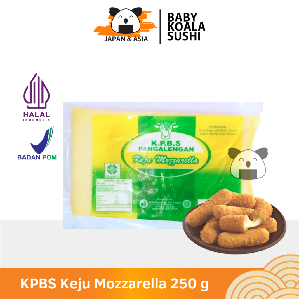 

KPBS Keju Mozzarella 250 g Halal | Keju Blok Pangalengan