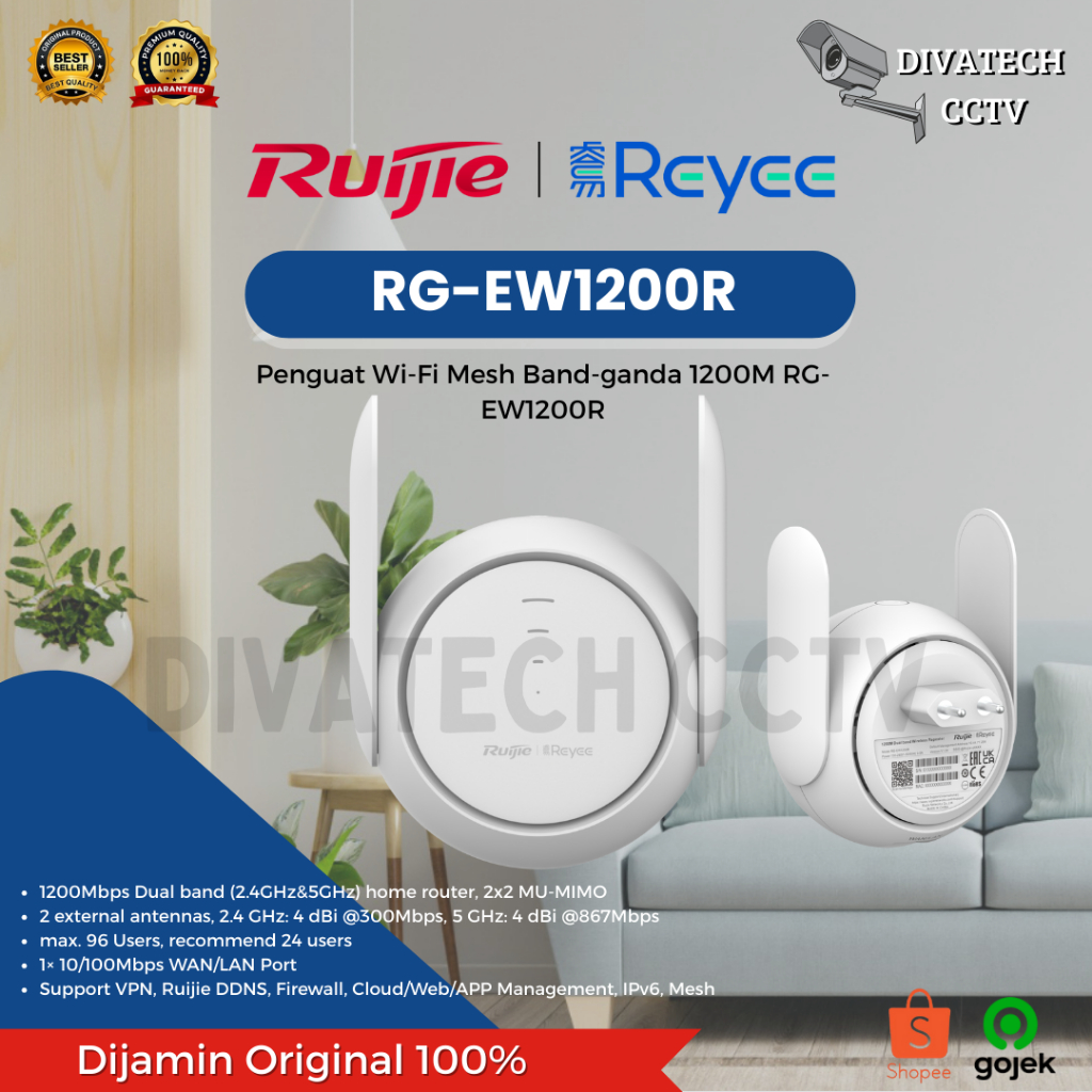 RUIJIE RG-EW1200R 1200M Dual-band Mesh Wi-Fi Extender / Ruijie