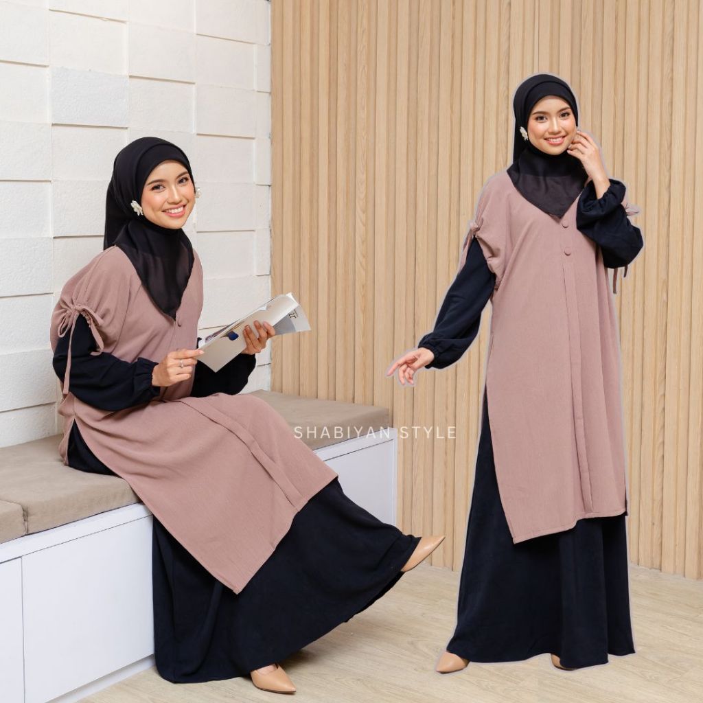 SK-614 Gamis Wanita Outer Inner Panjang Kekinian