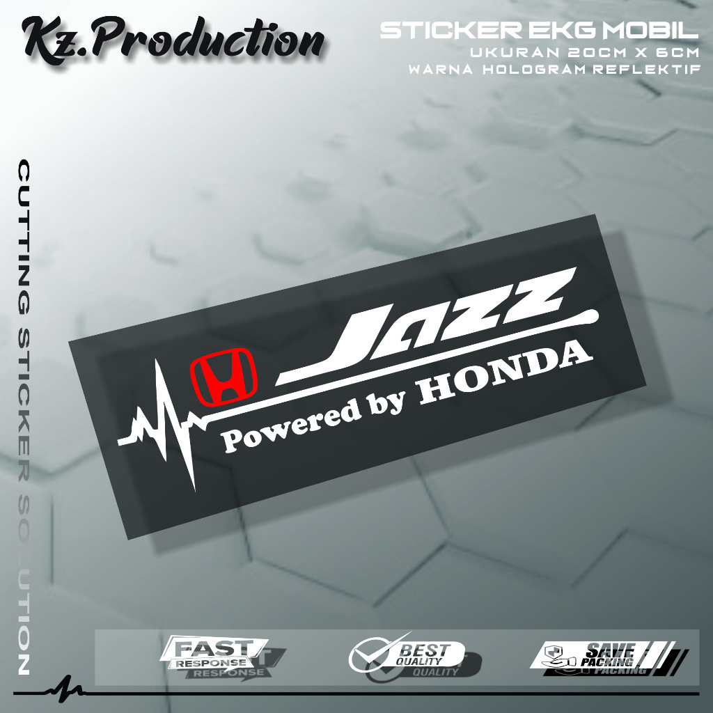 Sticker Cutting Kaca Mobil Honda Jazz Motif Detak Jantung EKG Mobil Honda