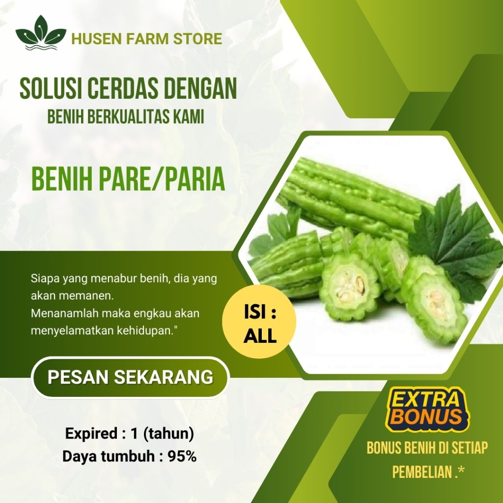 paket biji/gram benih pare/paria unggul>banyak pilihan