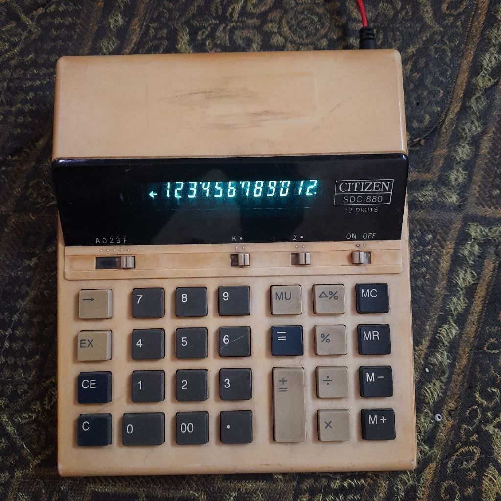 

CITIZEN SDC-880 VFD Electronic Calculator Jadul Bekas Fungsi Normal.