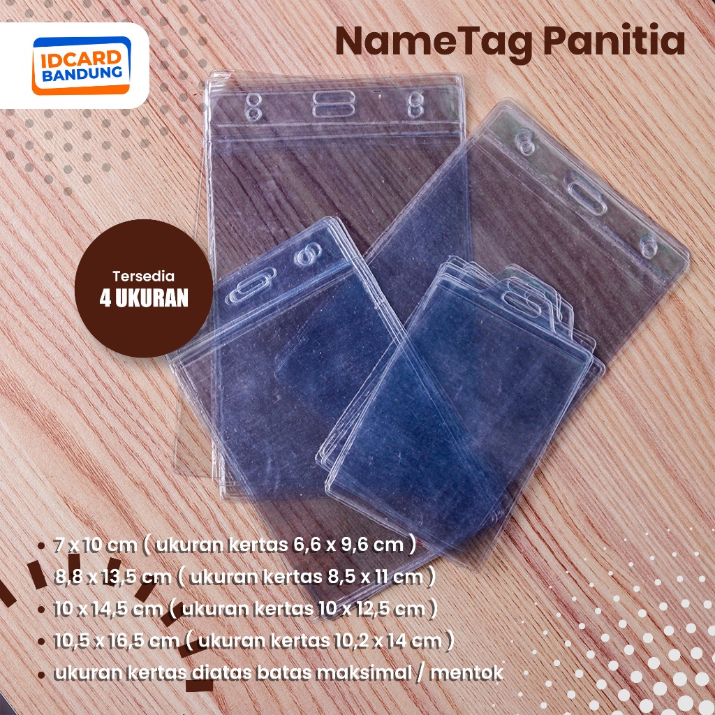 Tempat Id Card Name Tag Acara Panitia Bahan Plastik Lentur