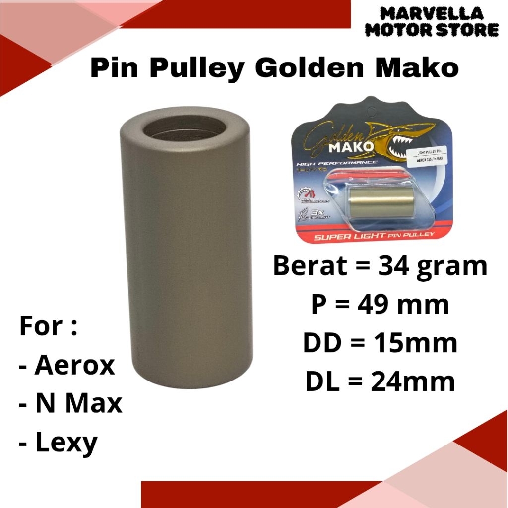 Pin Pulley Golden Mako Superlight Aerox Lexy N Max New Aerox 155 New N Max 155
