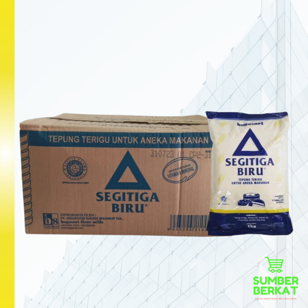 

1 Dus Tepung Terigu Segitiga Biru 1kg 12 Pcs
