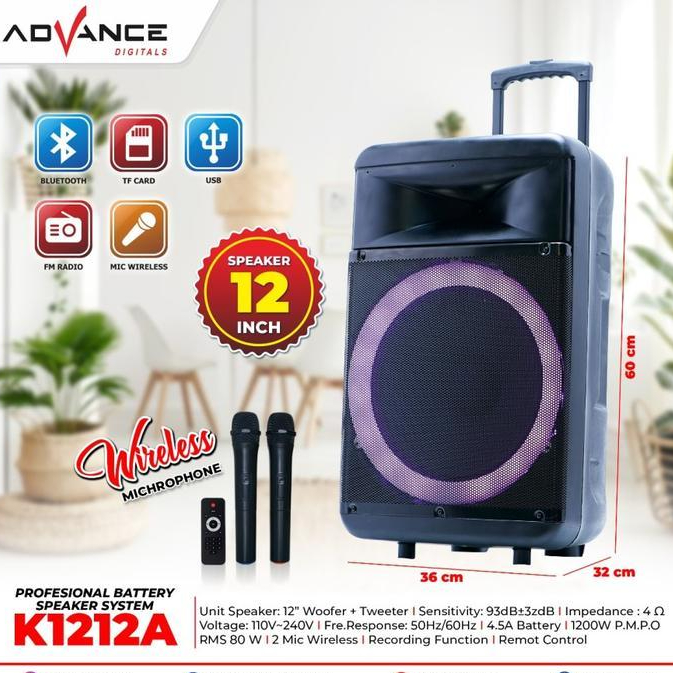 Speaker Bluetooth Portable Advance K1212A