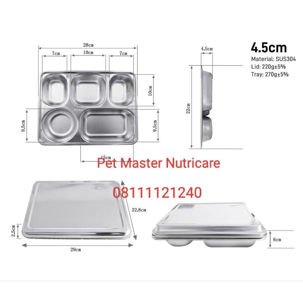 Food tray stainless steel sus 304