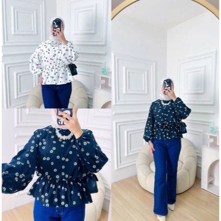 Bytha Shakila Floral Blouse Bahan Premium/Blouse Cute/Blouse Korea