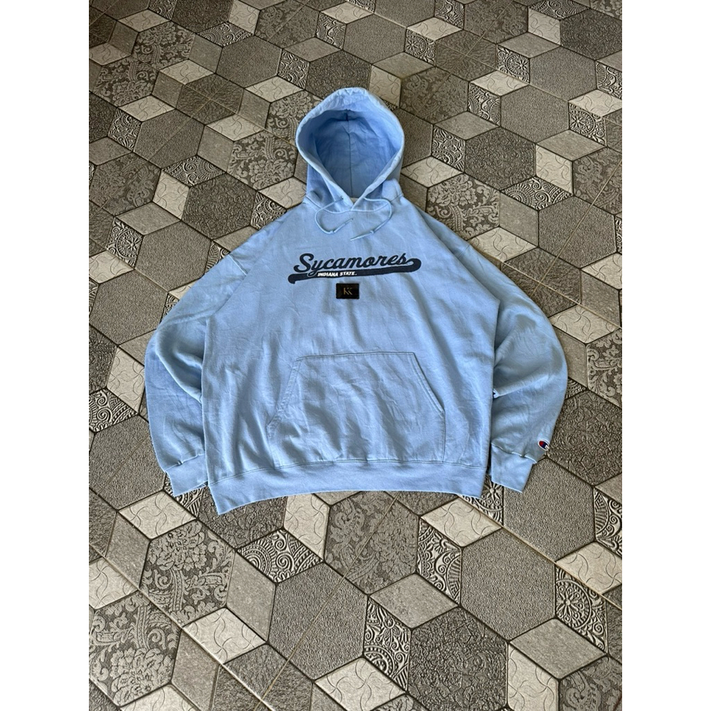 Champion Vintage Sycamones Indiana State Blue Hoodie