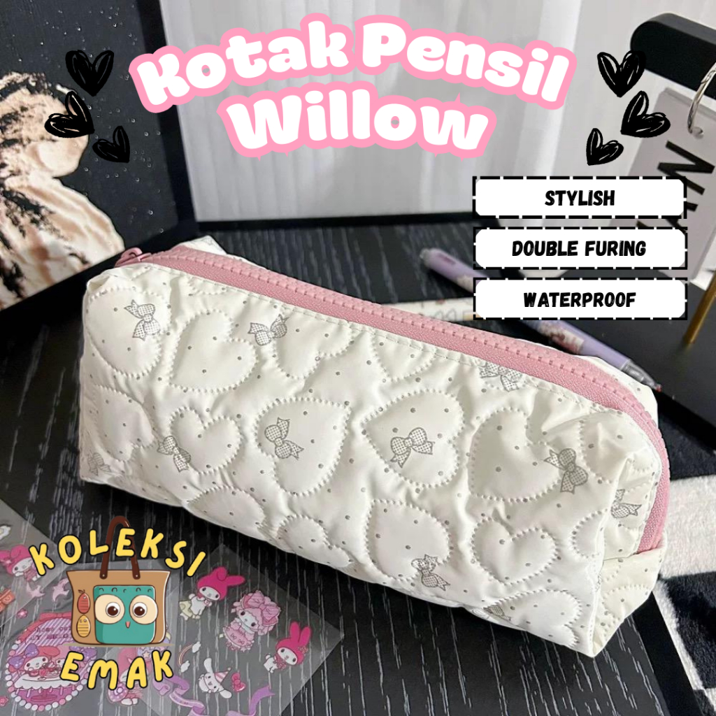 

Kotak Pensil Willow Pita Coquette Love Tempat Pensil Anak Kapasitas Besar | Double Furing | Tahan Air SB-18