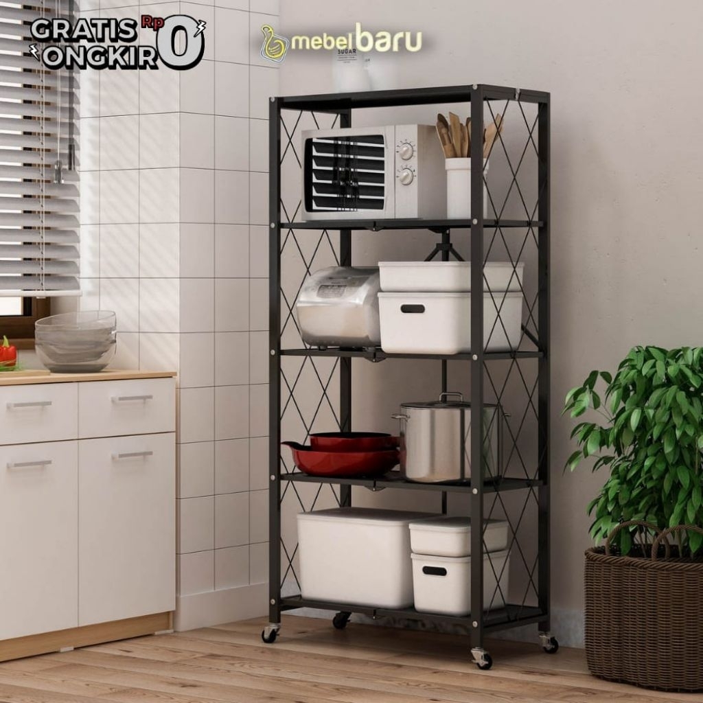 Rak Besi Flato MSU susun 5/Rak Besi Dapur/Rak Besi Serbaguna susun 5/Rak Besi Lipat