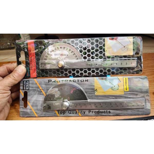 

Penggaris Busur Derajat Protector Stainless Steel 10cm 180 Derajat - 145mm